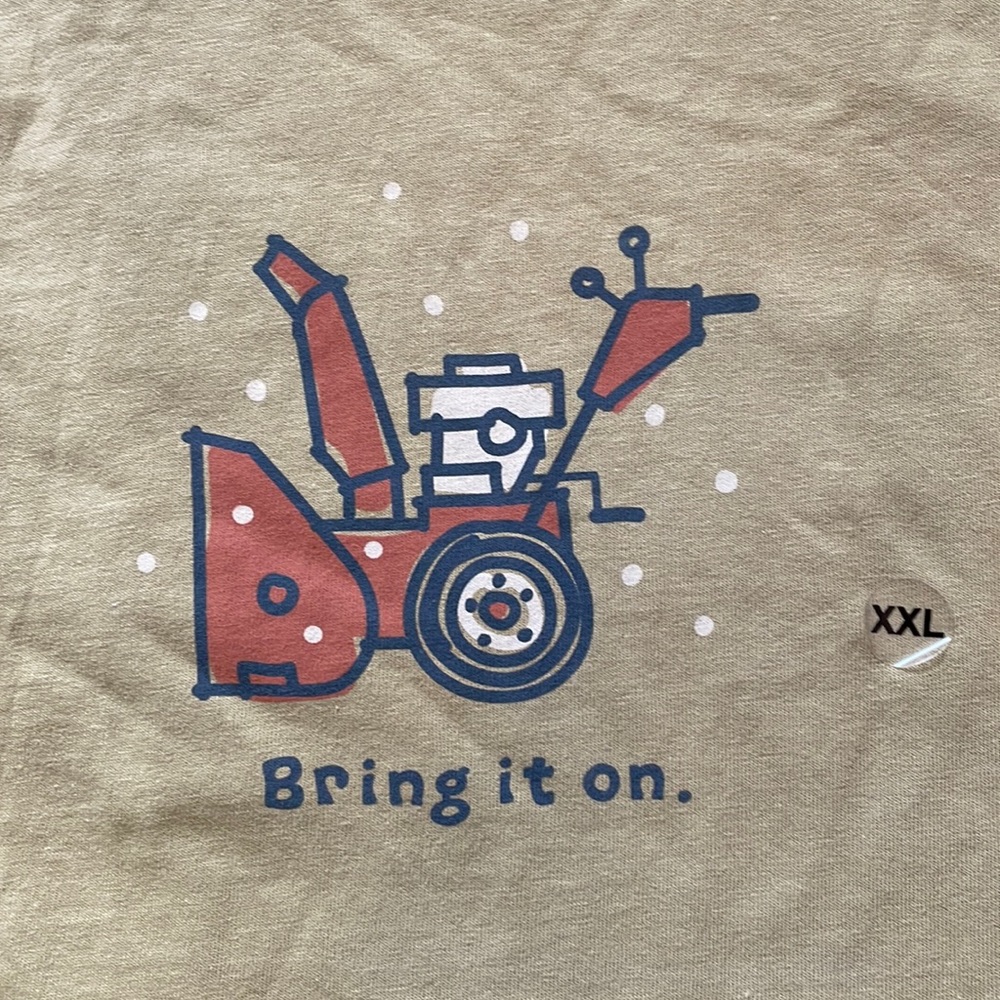 Life Is Good long sleeve tshirt men crusher snowblower winter xxl